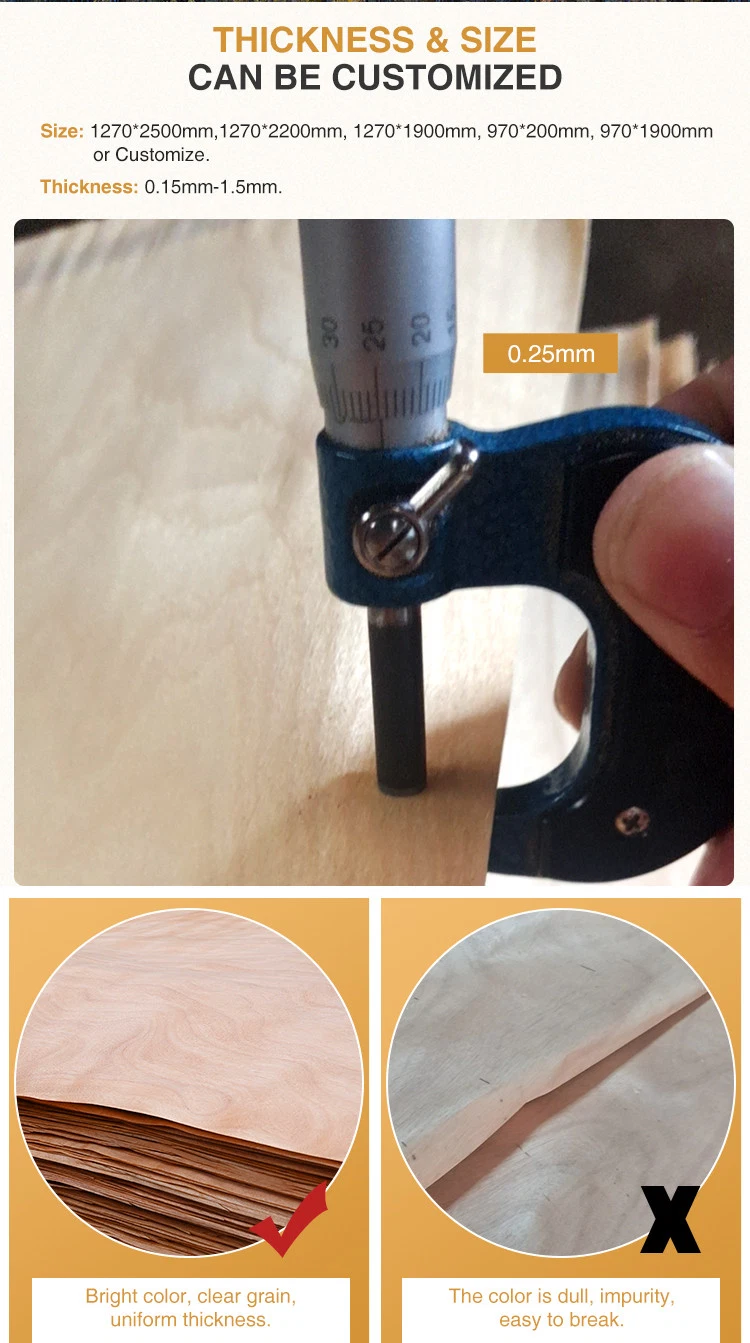 0.2mm Engineered Okoume Natural Wood Veneer White Recon Face Veneer